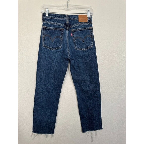 Levi's Wedgie Straight Button Fly Medium Wash Blue Jeans High Rise Women's 25 - Picture 6 of 10